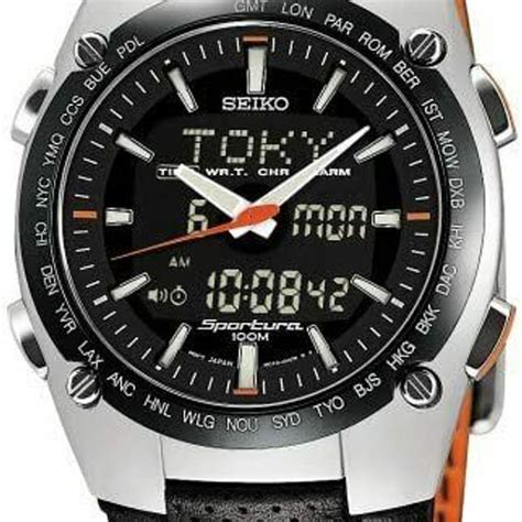 Seiko Men's SNJ007 Sportura Analog/Digital Alarm Chronograph .